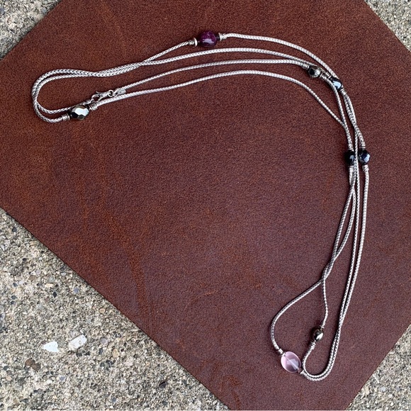 John Hardy X Adwoa Aboah 72 Inch Sterling Silver pink tourmaline Pyrite Necklace - Picture 15 of 16